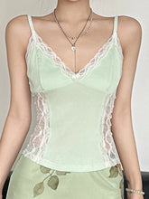 BXOXO Patchwork Spliced Lace V-Neck Women Camisole Tops Slim Fit Summer Design New Blouses